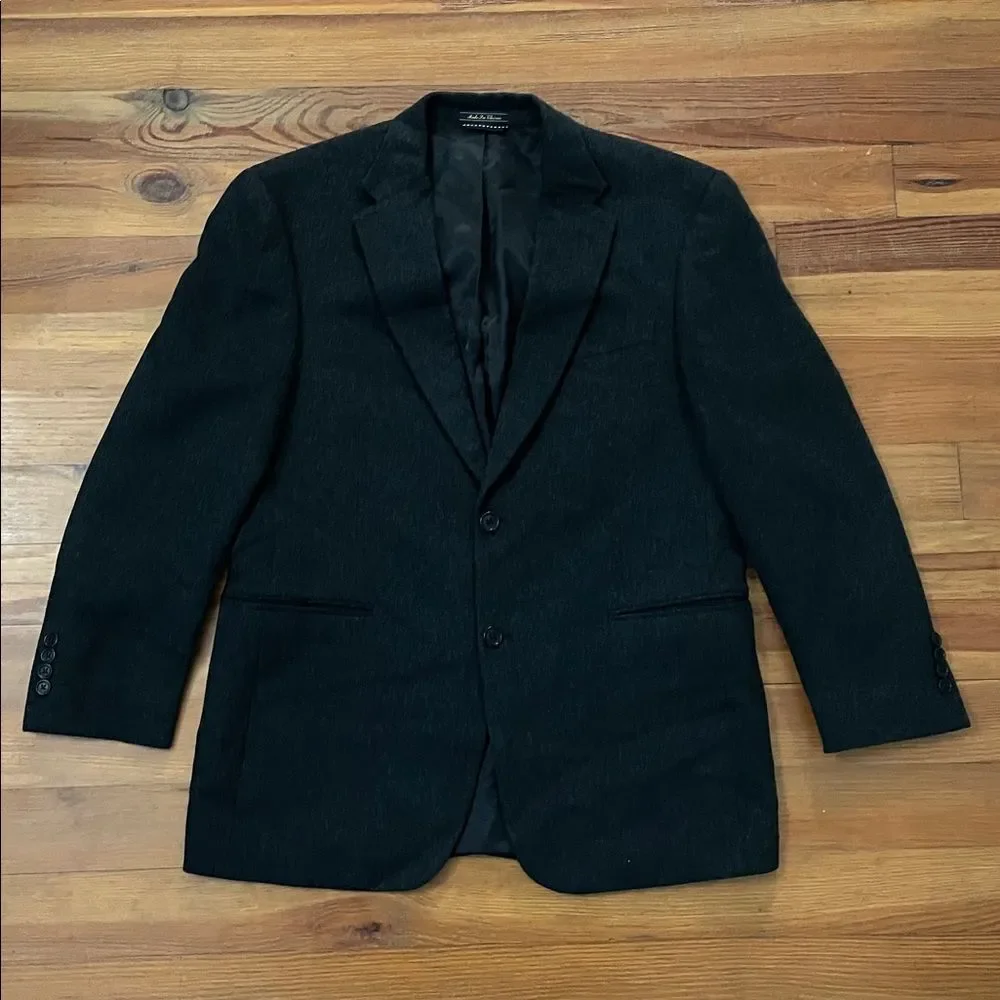 Tommy Hilfiger Gray Wool Silk Cashmere Blazer Jacket Mens Size 40S Career Preppy